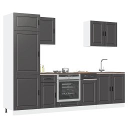 Gossi set dulap de bucatarie 7 piese „kalmar” lemn negru prelucrat