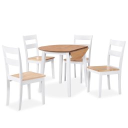 Gossi set mobilier de bucatarie, 5 piese, mdf si lemn de hevea, alb