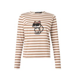 KARL LAGERFELD Bluză Ikon Print Stripe Lslv A1W17137 2nj cannoli cream-nougat