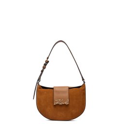 KARL LAGERFELD Geantă K/Signature Fl Halfmoon Sb Sue B1W30196 1ur dark tan