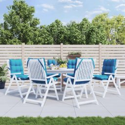 Perne de scaun cu spatar mic, 6 buc, bleu, tesatura Oxford GartenMobel Dekor