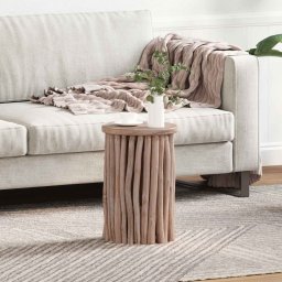 Taburet natural 30 x 30 x 45 cm Lemn solid de tec GartenMobel Dekor