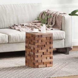 Taburet natural 29 x 29 x 48 cm Lemn masiv recuperat GartenMobel Dekor