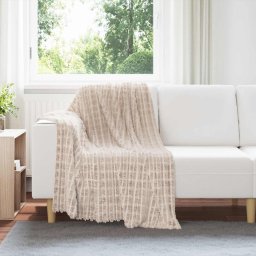 Patura de aruncat Bej 150 x 130 cm Molton GartenMobel Dekor