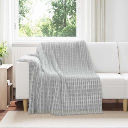 Patura de aruncat Gri 200 x 150 cm Molton GartenMobel Dekor