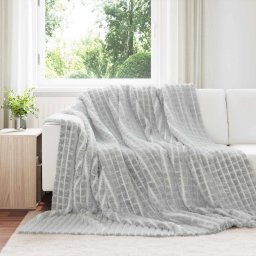 Patura de aruncat Gri 240 x 220 cm Molton GartenMobel Dekor