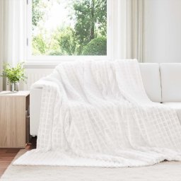 Patura de aruncat Alb 240 x 220 cm Molton GartenMobel Dekor