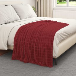 Patura de aruncat Rosu Bordeaux 150 x 130 cm Molton GartenMobel Dekor