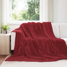 Patura de aruncat Rosu Bordeaux 240 x 220 cm Molton GartenMobel Dekor
