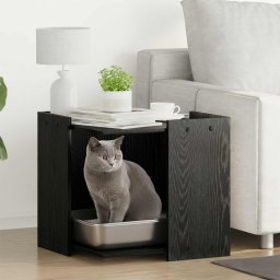 Cutie pentru litiera pisici Stejar negru 53 x 53 x 51 cm GartenMobel Dekor
