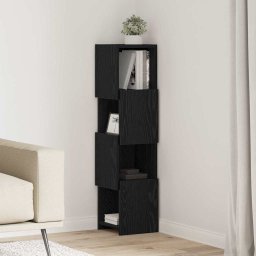 Dulap de colt Stejar Negru 25,5x25x102cm Lemn compozit GartenMobel Dekor