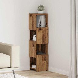 Dulap de colt Lemn vechi 25,5x25x102cm Lemn compozit GartenMobel Dekor