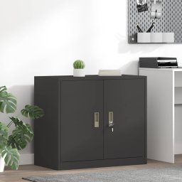 Dulap de depozitare Negru 80 x 40 x 70 cm Otel Laminat la Rece GartenMobel Dekor