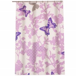 Perdea de dus Pufo Butterfly, 180 x 180 cm, mov/ roz