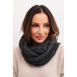 Eșarfă tricotată cu model de coș de fum pentru femei KN23 grafit