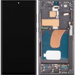 Piese si componente Display cu Touchscreen MP compatibil cu Samsung Galaxy S23 Ultra S918, cu Rama, Versiune OLED, Negru