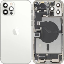 Piese si componente Capac Baterie Apple iPhone 12 Pro Max, Cu Carcasa Mijloc, Full Parts, Argintiu, Swap