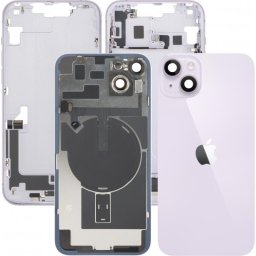 Piese si componente Capac Baterie Apple iPhone 14 Plus, Cu Carcasa Mijloc, Full Parts, Mov, Swap