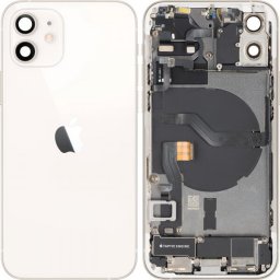 Piese si componente Capac Baterie Apple iPhone 12, Cu Carcasa Mijloc, Full Parts, Alb, Swap