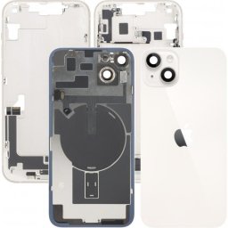 Piese si componente Capac Baterie Apple iPhone 14 Plus, Cu Carcasa Mijloc, Full Parts, Alb (Starlight), Swap