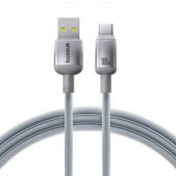 Cablu de Date, USB-A la USB-C, 100W, 1m - Discolor (E0420802) - Silver