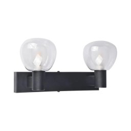 Aplica de perete pentru baie POLA 2xG9/5W/230V IP44 negru/sticlă transparentă