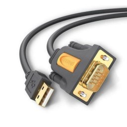 CABLU USB adaptor, "CR104" USB 2.0 (T) la Serial DB9M (9-pin)(RS232)(T), 1m, negru