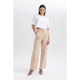 DEFACTO Cool Straight Fit Cargo Gabardine Trousers