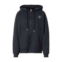 ADIDAS BY STELLA MCCARTNEY Bluză cu fermoar sport 'Full-Zip' negru / alb