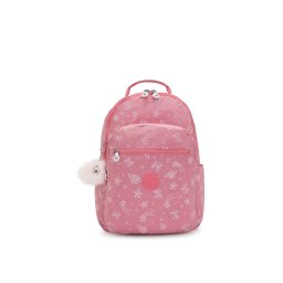 KIPLING Rucsac 'Glitter Cats' roz / alb
