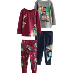 Next Pijamale albastru marin / gri / verde / roșu vin