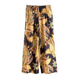 Next Pantaloni maro / galben deschis / verde pastel / negru