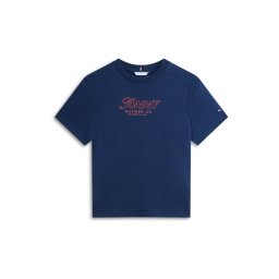 TOMMY HILFIGER Tricou bleumarin / roșu intens