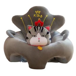 Fotoliu bebelusi cu spatar si suport picioare Lucky Baby, Motanelul gri