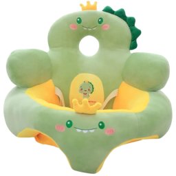Fotoliu bebe cu spatar inalt si suport de picioare - Dinozaurul verde, din plus