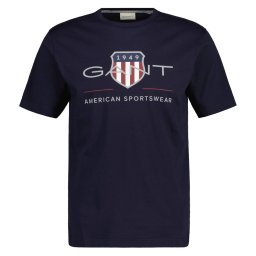GANT Tricou bleumarin / roşu închis / alb