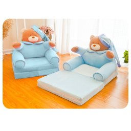 Fotoliu Extensibil din plus si 2 placi burete Ursuletul Somnoros cu Fes Bleu