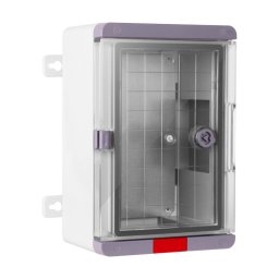 Cutie distribuție exterior IP67 IK08 din ABS gri, ușă transparentă, placă oțel galvanizat, 300x400x170mm PS304017