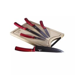 BERLINGER HAUS BH/2552NO Metallic Line Burgundy Edition 6 cu părţi Knife Set