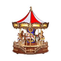 Puzzle 3D cutiuță muzicală RoboTime carusel clasic 5V