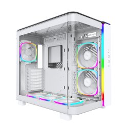 Carcasa Carcasa pentru PC KING 95 PRO Midi-Tower, Tempered Glass, Fara sursa, ARGB, Alb
