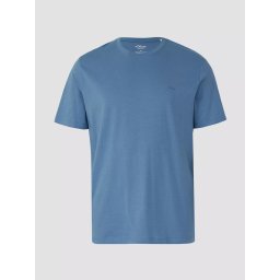 s.Oliver Big Sizes Tricou barbati big sizes, cu decolteu la baza gatului, din bumbac, Albastru (SELECTATI MARIMEA: 4XL)