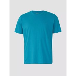 s.Oliver Big Sizes Tricou barbati big sizes, cu decolteu la baza gatului, din bumbac, Turcoaz (SELECTATI MARIMEA: 4XL)