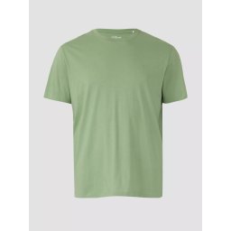 s.Oliver Big Sizes Tricou barbati big sizes, cu decolteu la baza gatului, din bumbac, Verde deschis (SELECTATI MARIMEA: 2XL)