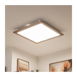 Brilagi - Corp de iluminat LED dimabil SLIMFRAME WOOD, 58W/230V, 64x64 cm + telecomandă