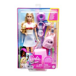 Papusa Barbie, In vacanta, cu 10 accesorii HJY18