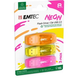 Memorie USB USB2.0 C410 8GB Neon 3buc.