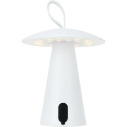 Lampă de masă portabilă cu LED Boise de exterior, alb, cu USB, 15 x 17 cm, plastic, alb