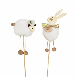 Set de figurine din pluș iepuraș și oiță, 2 buc.,înălțime 34 cm