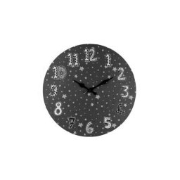 Ceas de perete pentru copii Stars, 33 cm, gri